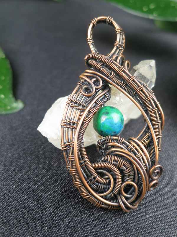 Chrysokoll-Anhänger Chrysokollschmuck Halbedelsteinschmuck
