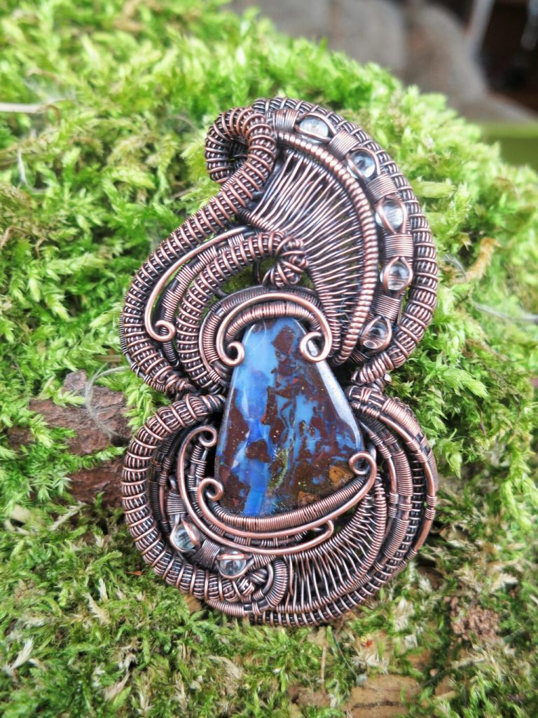 SunayLaLuna Boulder-Opal-Medaillon Halbedelsteinschmuck