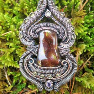 Feuerachat-Medaillon Feuerachatschmuck SunayLaLuna Halbedelsteinschmuck