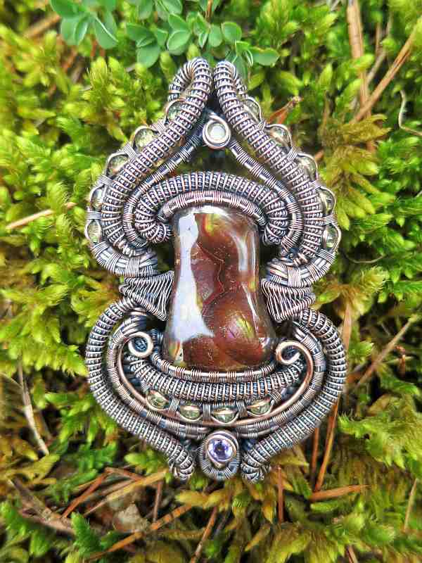 Feuerachat-Medaillon Feuerachatschmuck SunayLaLuna Halbedelsteinschmuck