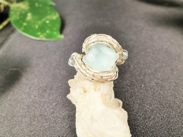 Aquamarinring Silberring Halbedelsteinschmuck