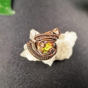 BoulderOpalRing SunayLaLuna Semipreciousstonejewelry