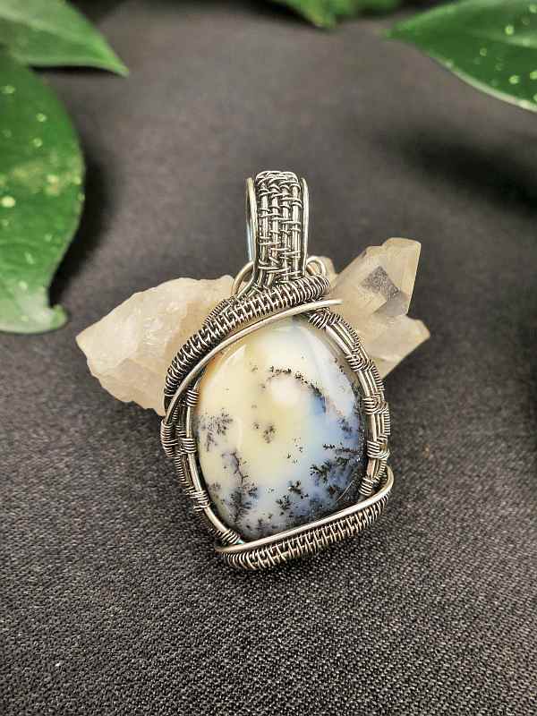 Dendritenquarz-Anhänger Dendritenopal-Anhänger Exklusivschmuck
