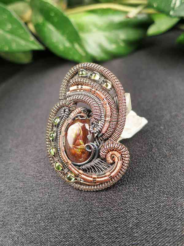 Fireagate-medallion SunayLaLuna Semipreciousstonesjewelry
