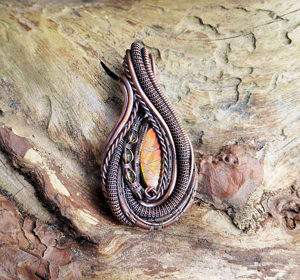 Halbedelsteinschmuck Ammolith-Anhänger Suna y LaLuna