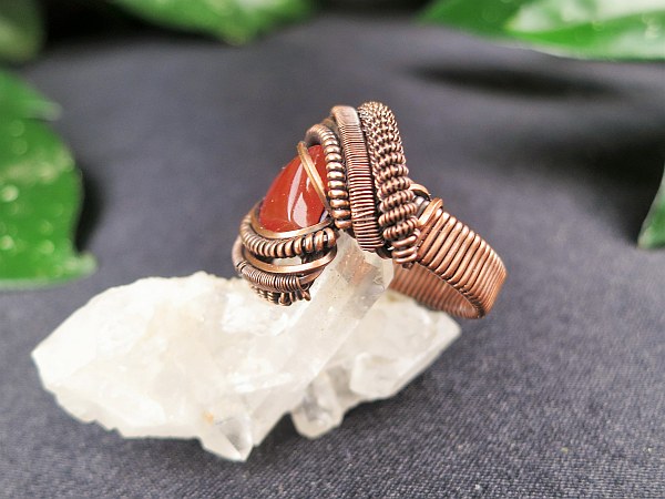 Carnelian-ring SunayLaLuna Semipreciousstonejewelry