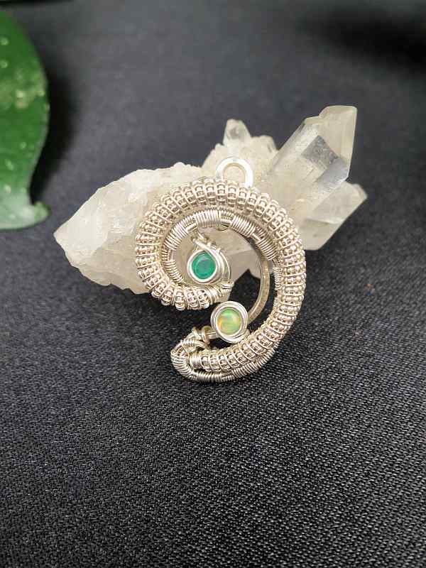 Emerald-Opal-Pendant Silverpendant Silverjewelry