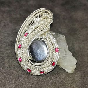 Mondstein-Medaillon Silberschmuck Silberanhänger