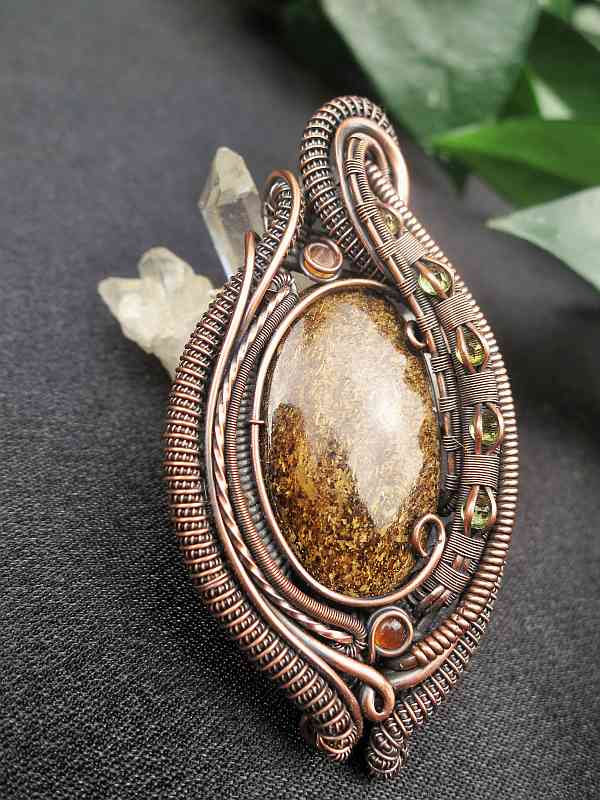 Bronzit-Medaillon SunayLaLuna Halbedelsteinschmuck