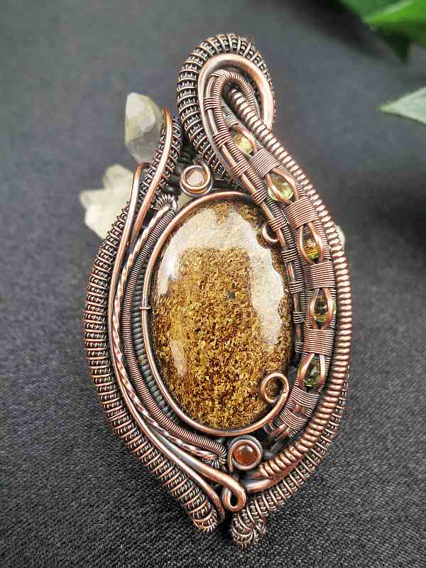 Bronzit-Medaillon Halbedelsteinschmuck SunayLaLuna