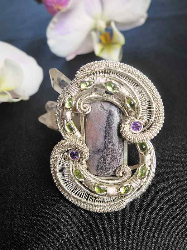 SciFi-Jaspis-Medaillon Silberschmuck SunayLaLuna