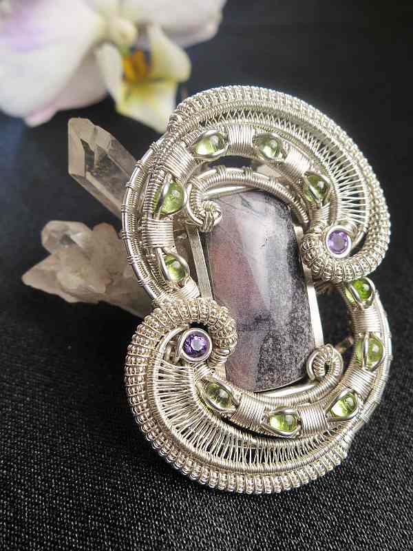 SciFi-Jaspis-Medaillon Silberschmuck SunayLaLuna