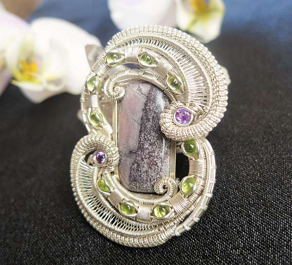SciFi-Jaspis-Medaillon Silberschmuck SunayLaLuna