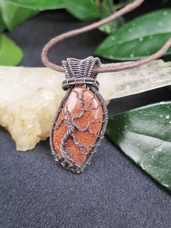 Goldstone-Pendant TreeOfLife Jewelrydesign