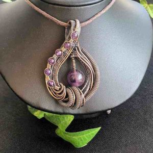 RAmethyst-Anhänger Kupferschmuck Schmuckdesign SunayLaLuna
