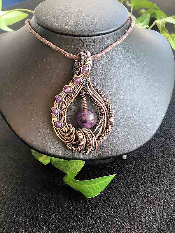 RAmethyst-Anhänger Kupferschmuck Schmuckdesign SunayLaLuna
