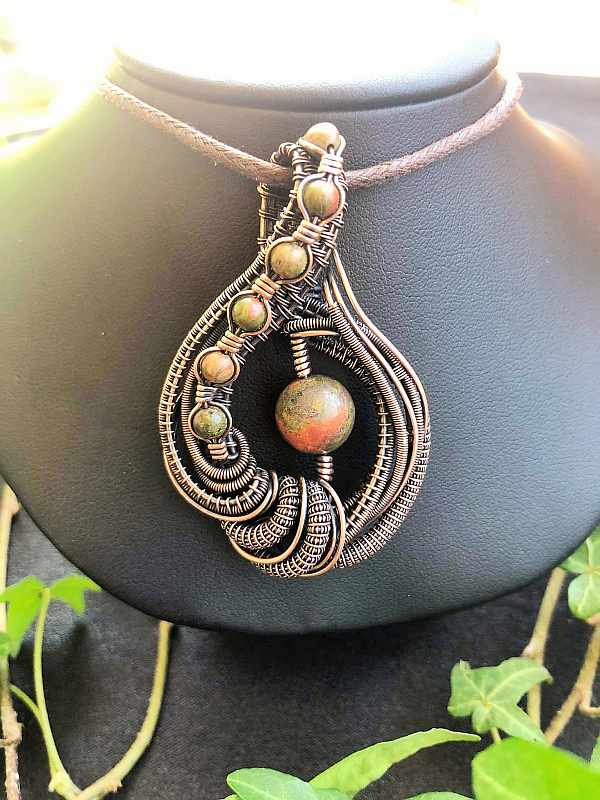 Unakit-Anhänger Kupferschmuck Schmuckdesign SunayLaLuna