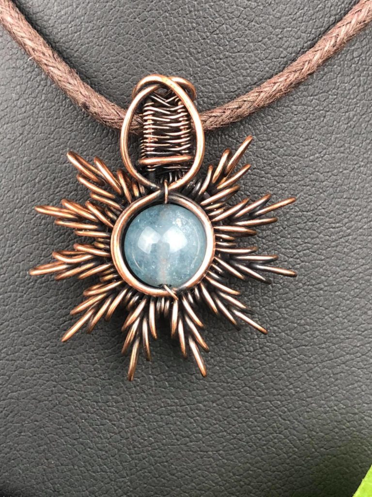 Aquamarin-Sonnenanhänger1 Sonnenschmuck Schmuckdesign