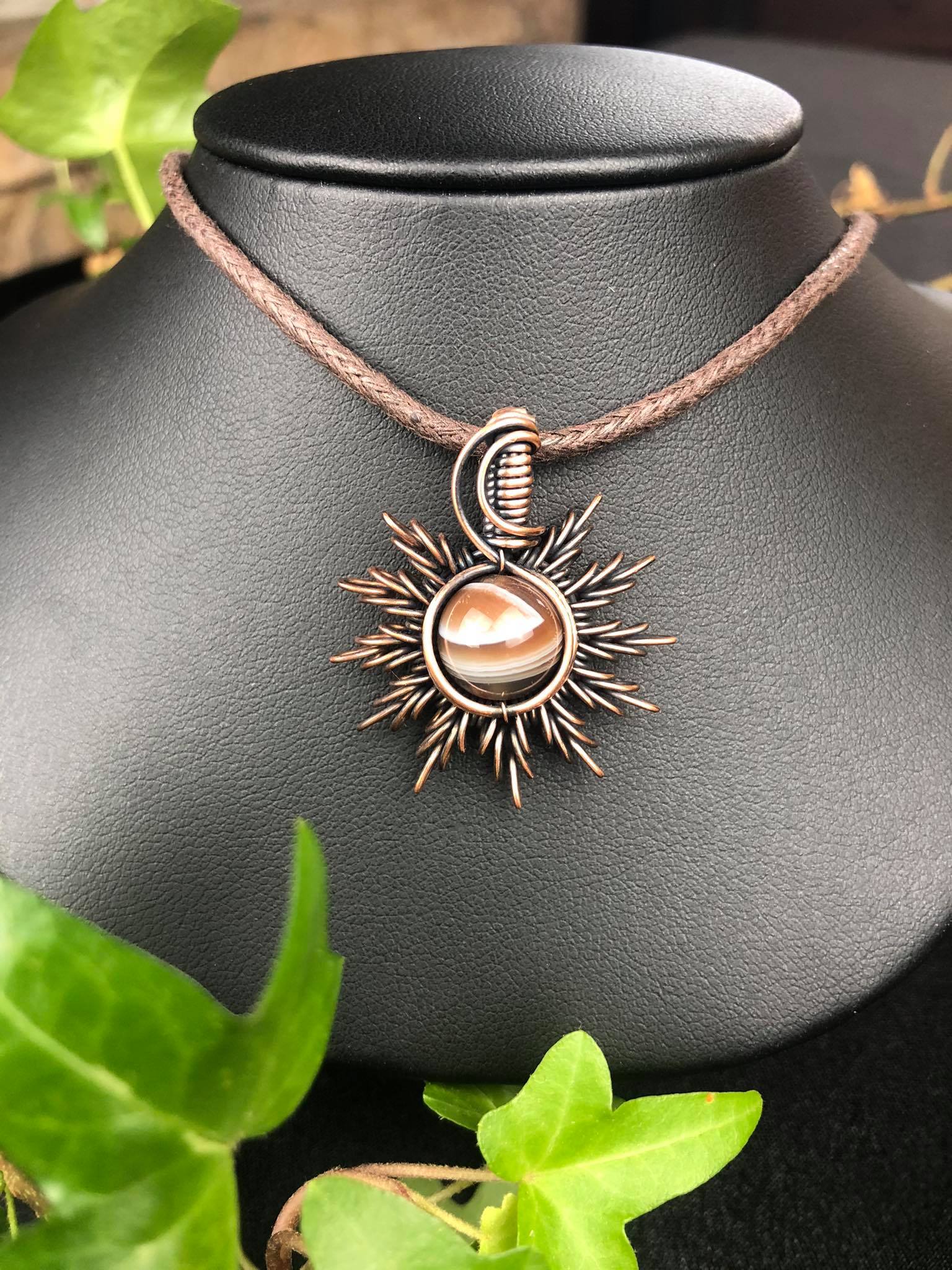Botswana-Agate-Sunpendant Sunjewelry Jewelrydesign