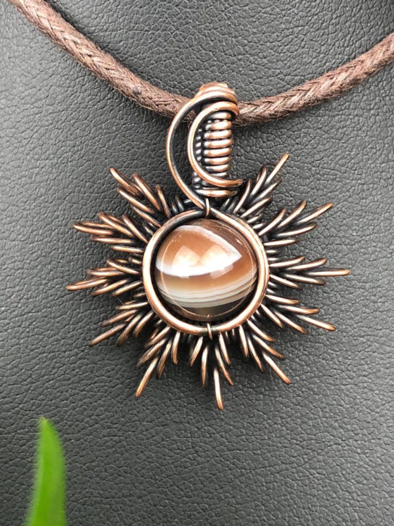 Botswana-Agate-Sunpendant Sunjewelry Jewelrydesign