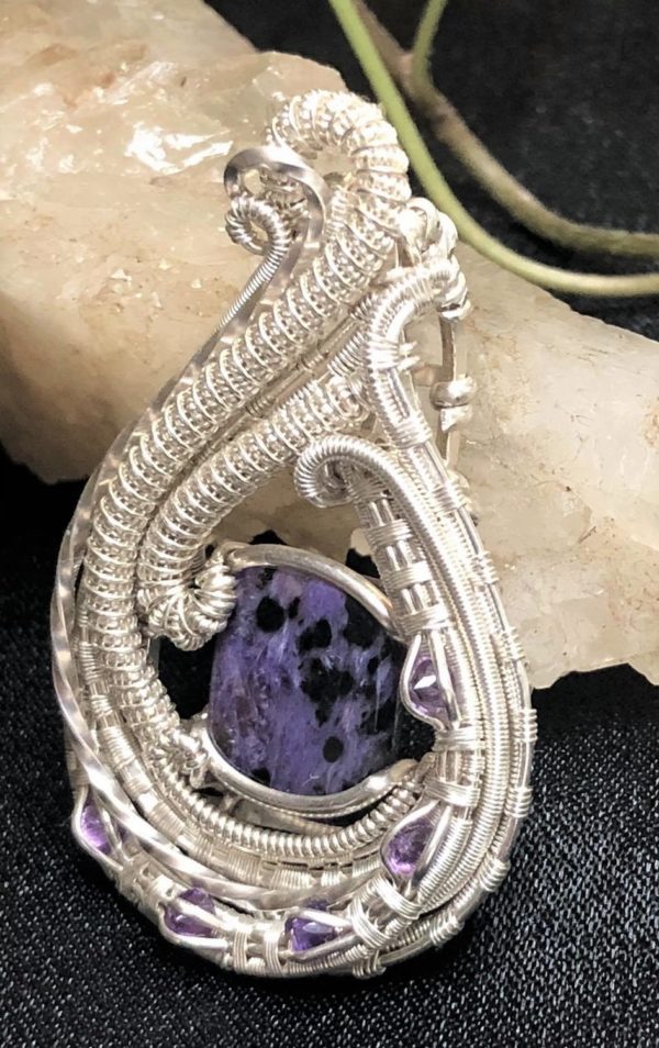 SunayLaLuna Charoite-Medallion Jewelrydesign
