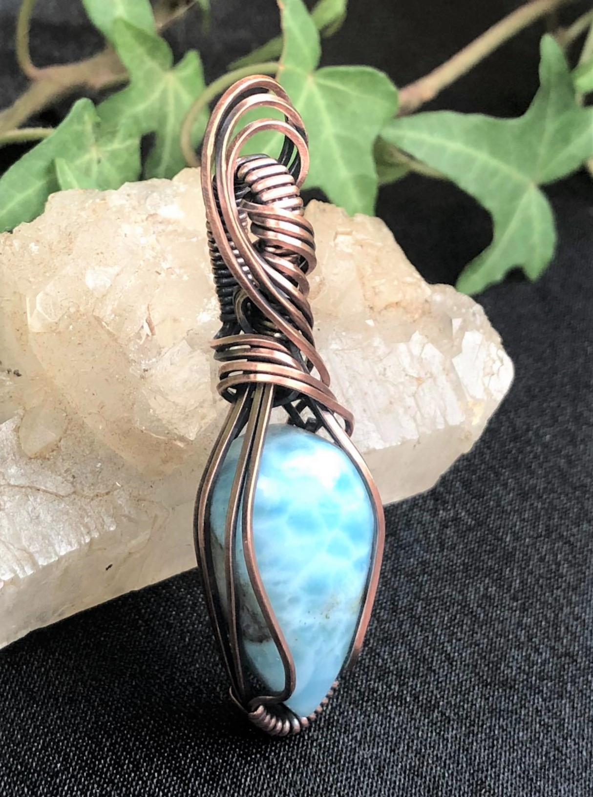 Larimar-Anhänger (Kollektion "Pure") – Bild 2