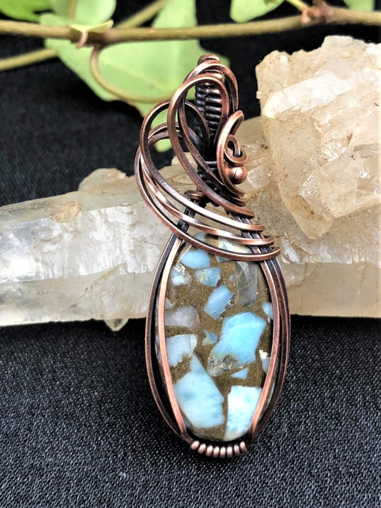 Mohave-Larimar-Anhänger Kollektion "Pure" Schmuckdesign SunayLaLuna