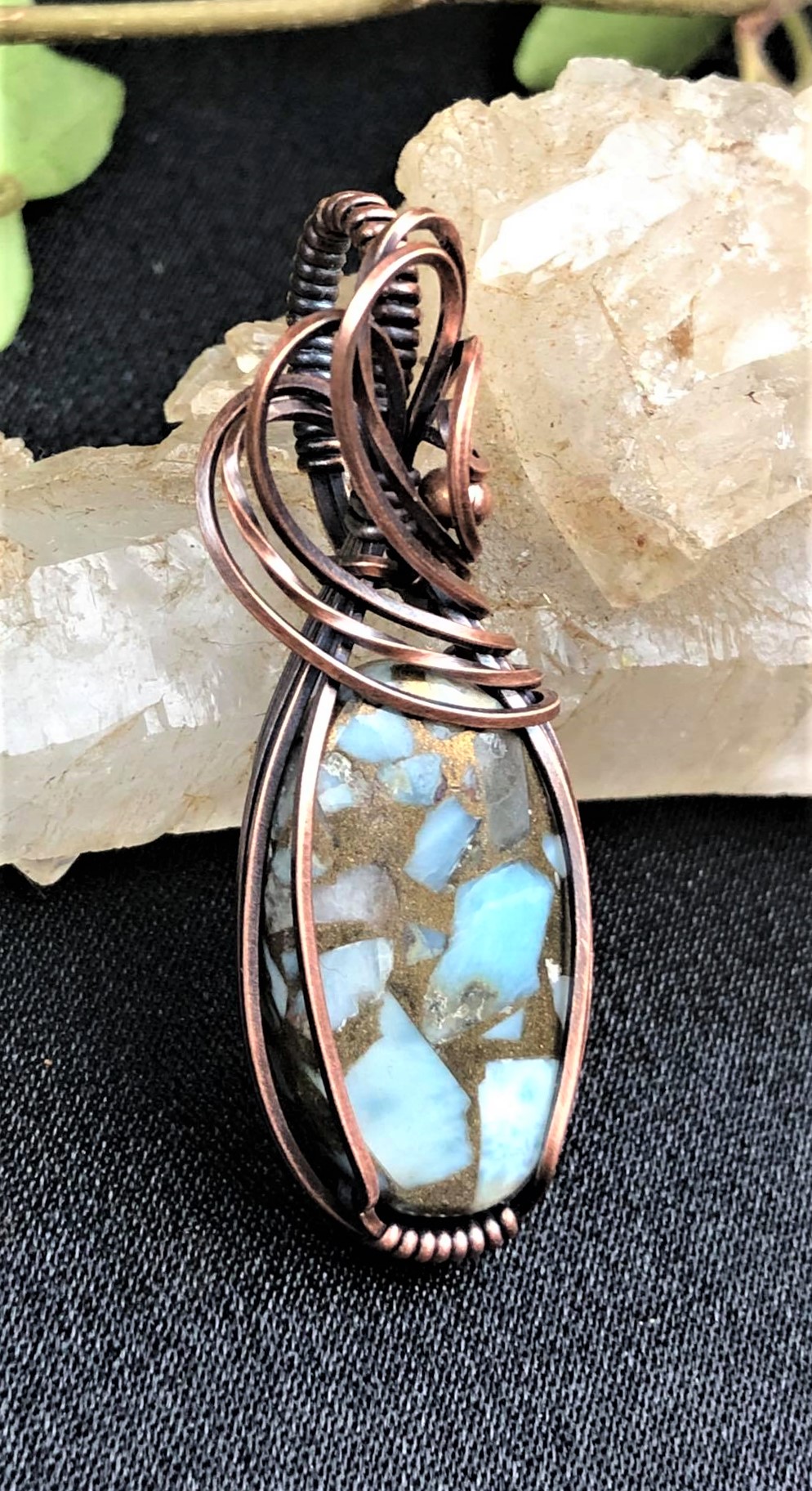 Mohave-Larimar-Anhänger Kollektion "Pure" Schmuckdesign SunayLaLuna