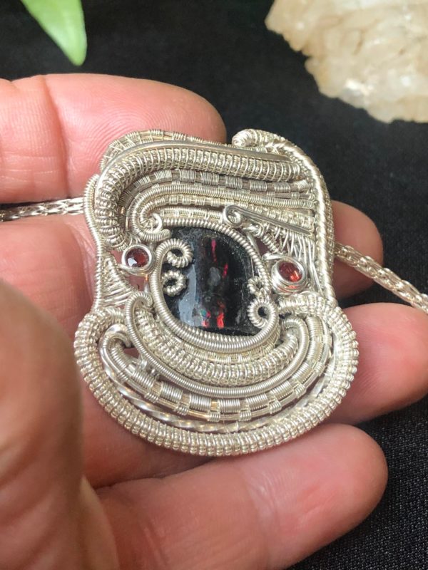 Woodopal-Medallion Headywirewrap Jewelrydesign SunayLaLuna Silverjewelry