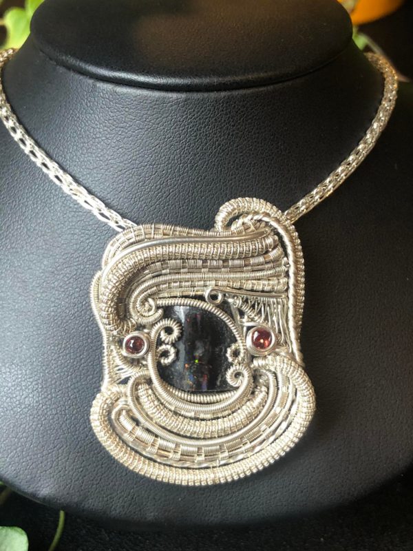 Woodopal-Medallion Headywirewrap Jewelrydesign SunayLaLuna Silverjewelry