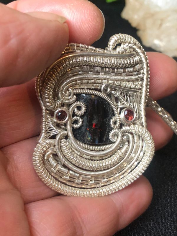 Woodopal-Medallion Headywirewrap Jewelrydesign SunayLaLuna Silverjewelry