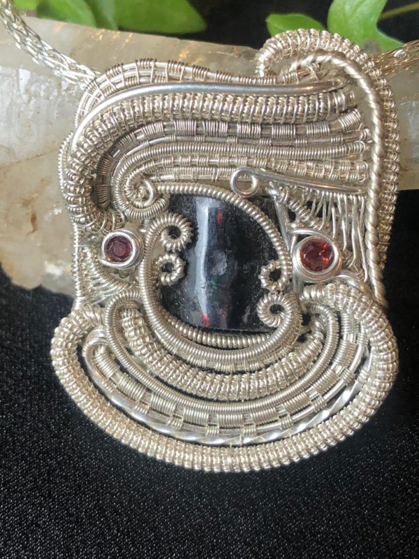 Woodopal-Medallion Headywirewrap Jewelrydesign SunayLaLuna Silverjewelry