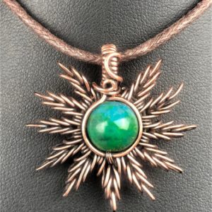 Chrysokoll-Sonnenanhänger2 Schmuckdesign Sonnenschmuck