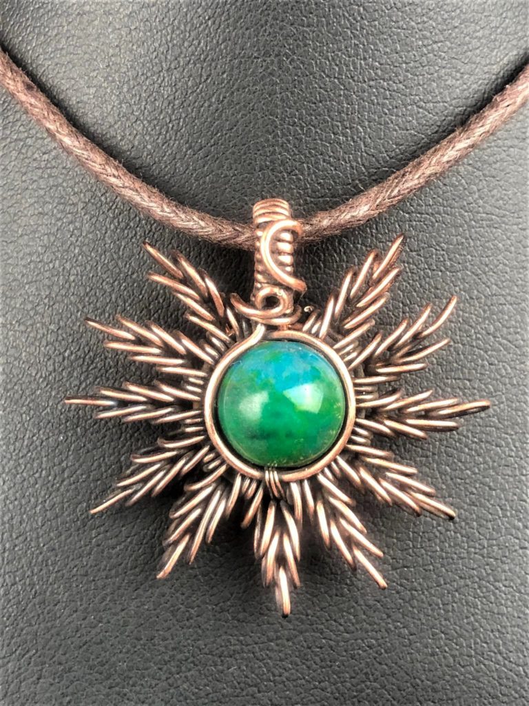 Chrysokolla-Sunpendant-Jewelrydesign Sunjewelry