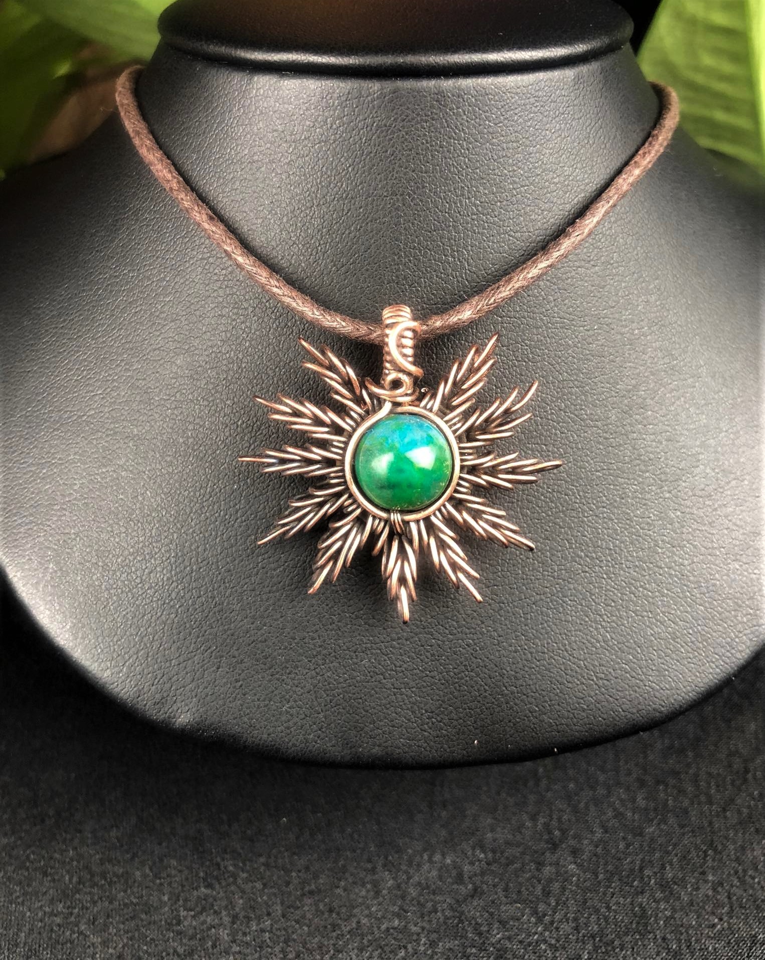Chrysokolla-Sunpendant-Jewelrydesign Sunjewelry