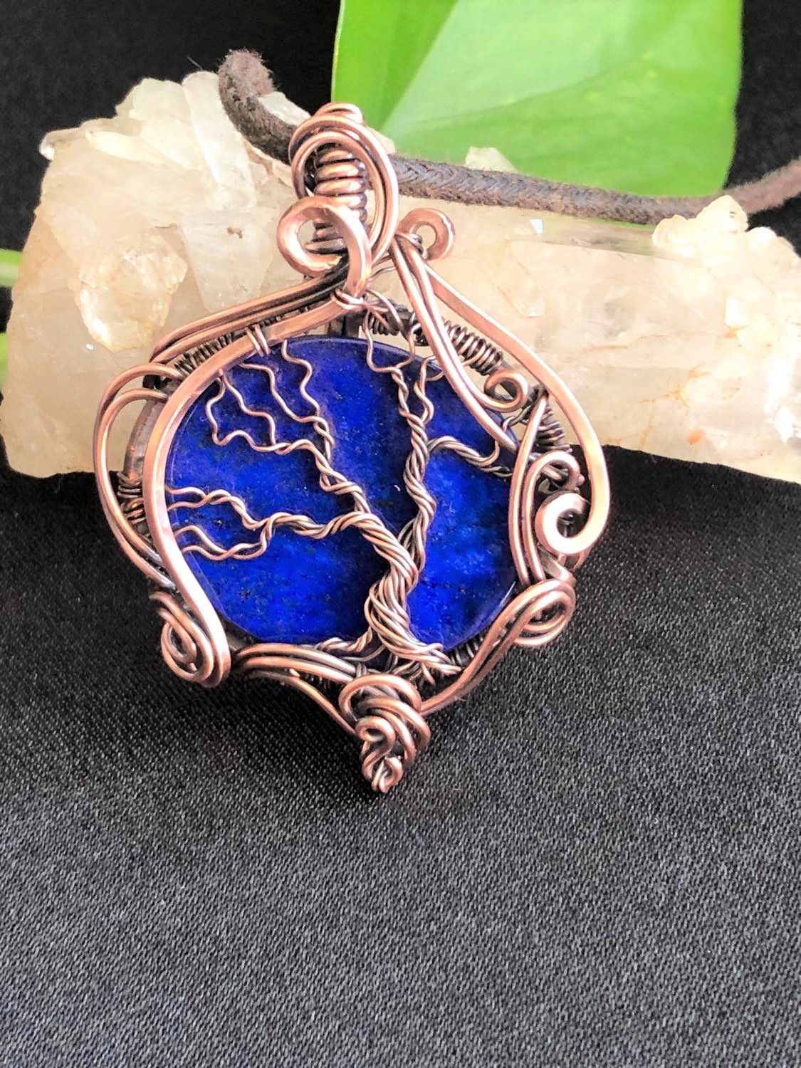 SunayLaLuna LapisLazuli-BaumDesLebens-Anhänger Kollektion "SolidMajesty"
