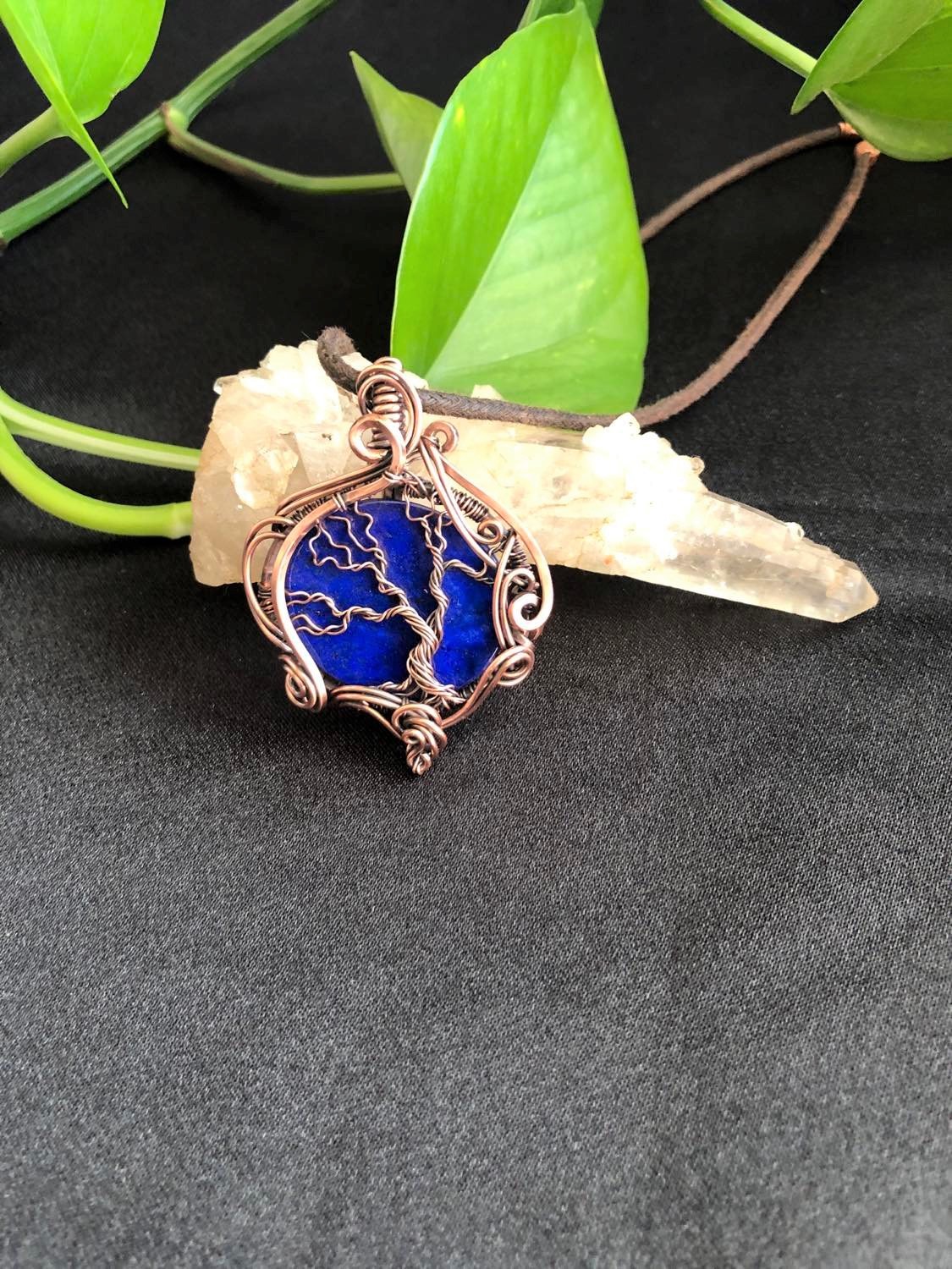 SunayLaLuna LapisLazuli-BaumDesLebens-Anhänger Kollektion "SolidMajesty"