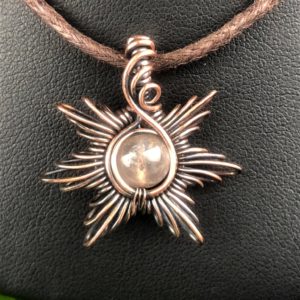 SunayLaLuna Rosequartz-Sunpendant1 Jewelrydesign