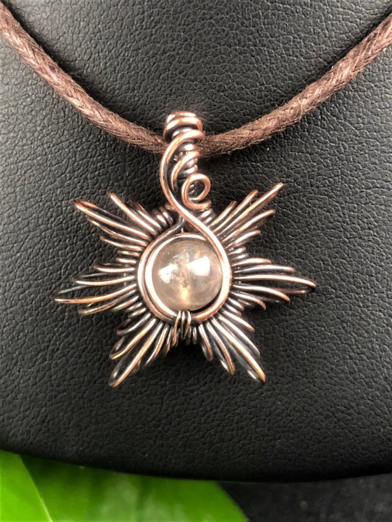 SunayLaLuna Rosequartz-Sunpendant1 Jewelrydesign