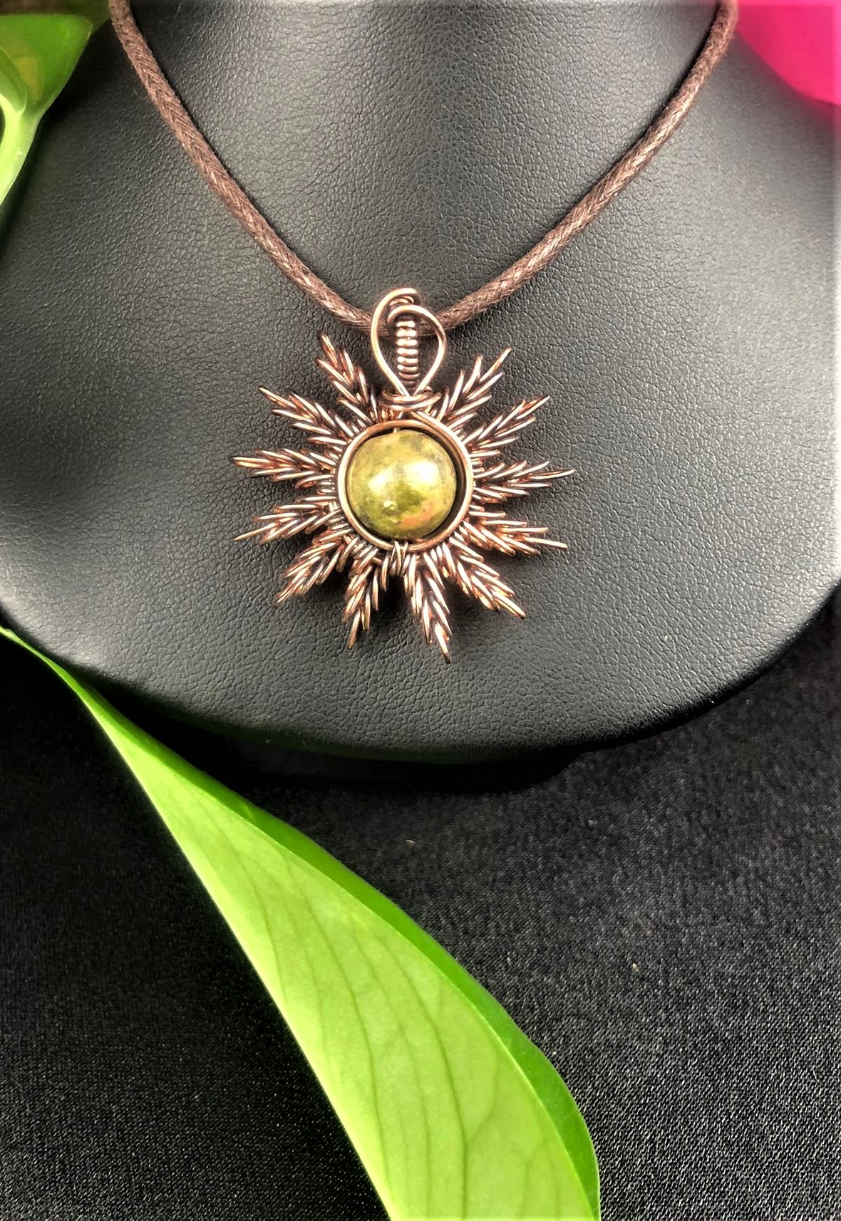 SunayLaLuna Unakite-Sunpendant1 Jewelrydesign