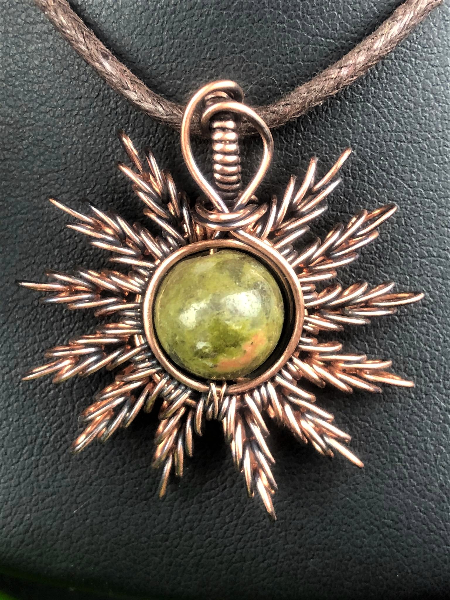 SunayLaLuna Unakite-Sunpendant1 Jewelrydesign