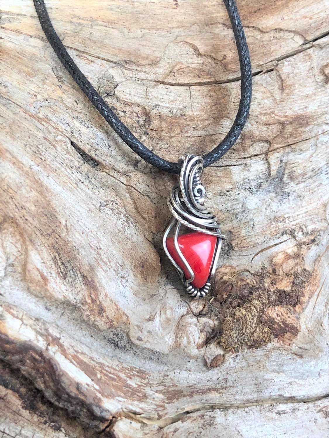 SunayLaLuna RedCoral-Pendant2 Collection "Pure"