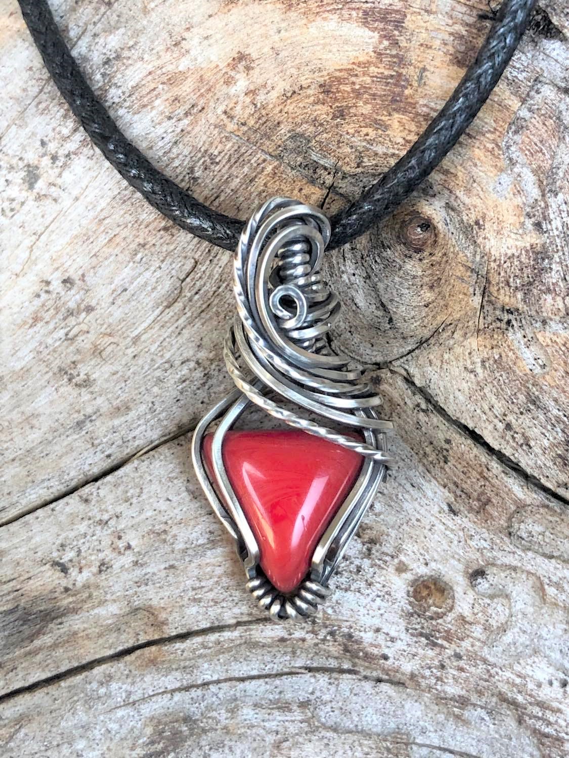 SunayLaLuna RedCoral-Pendant2 Collection "Pure"