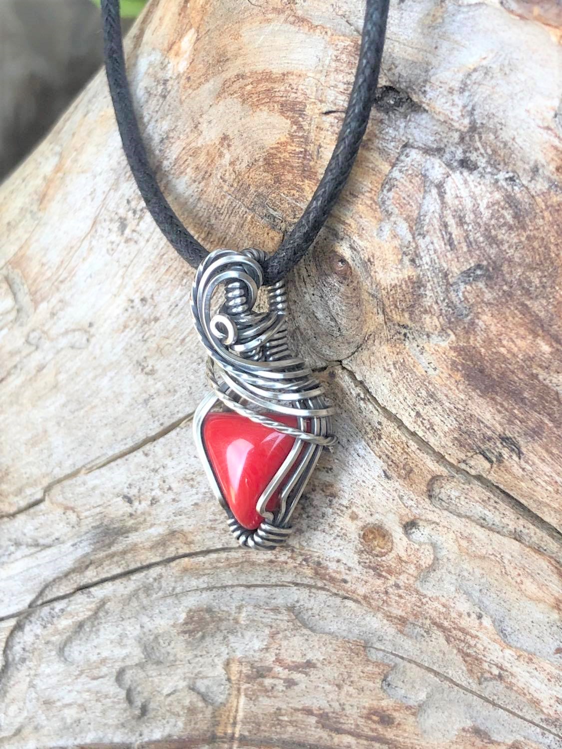 SunayLaLuna RedCoral-Pendant2 Collection "Pure"