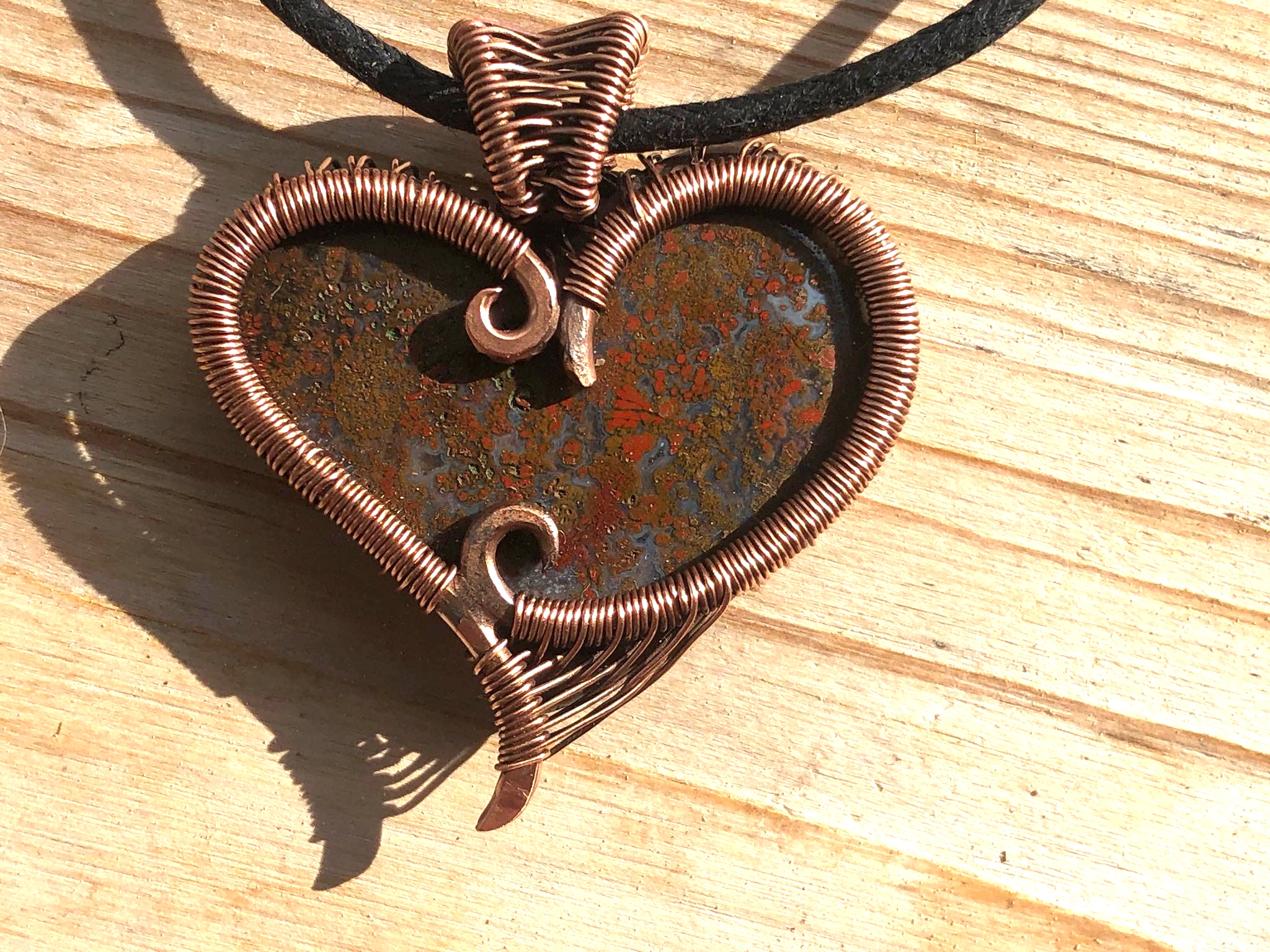 SunayLaLuna RedMossagate-Heart-Pendant Jewelrydesign