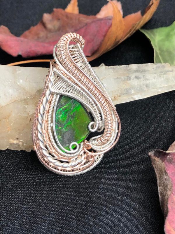 SunayLaLuna Ammolith-Medaillon Silberschmuck