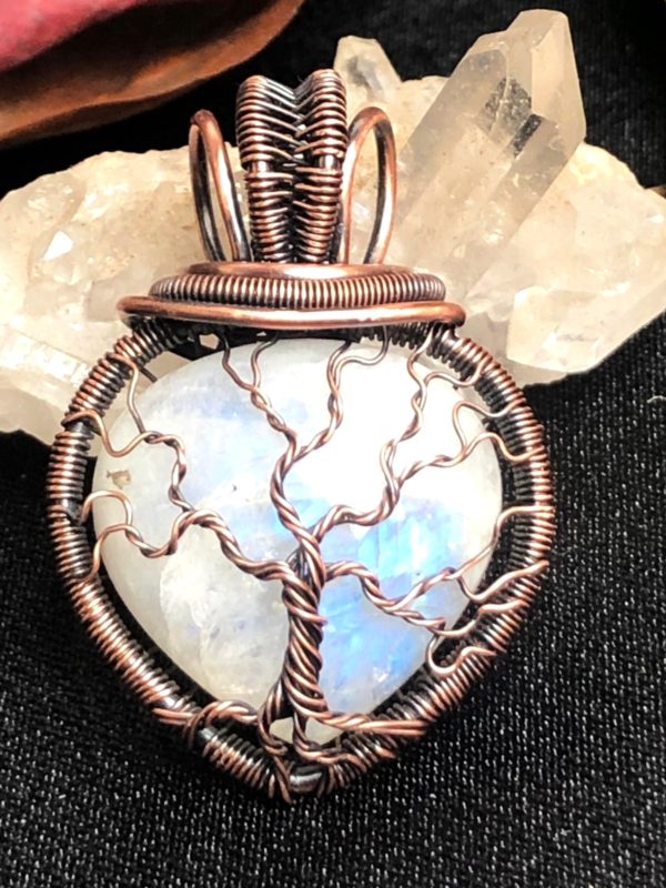 SunayLaLuna Rainbow-Moonstone-Pendant TreeOfLife
