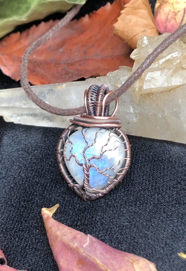 SunayLaLuna Rainbow-Moonstone-Pendant TreeOfLife
