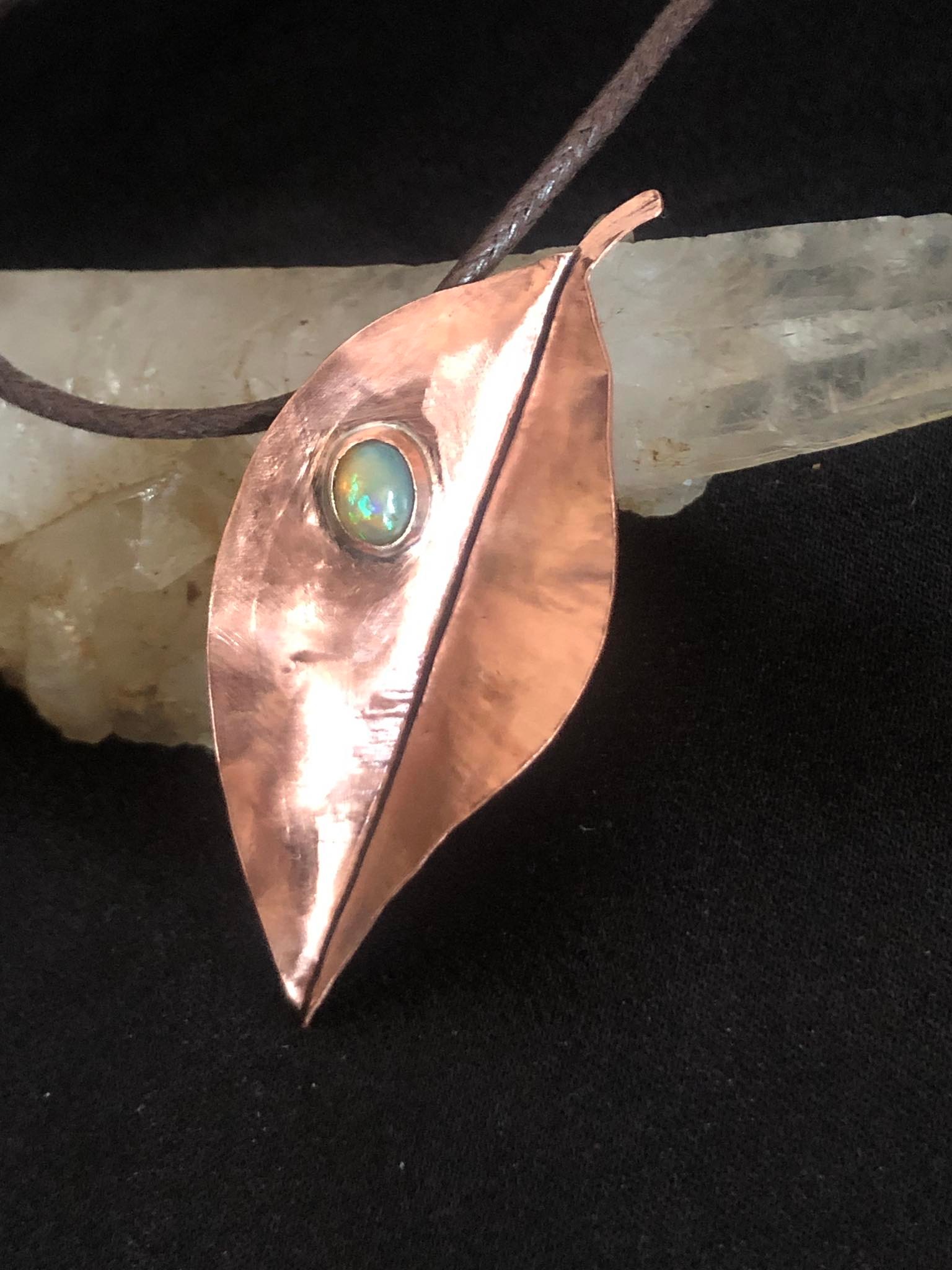 SunayLaLuna Opal-Beechleaf-Pendant Leafjewelry