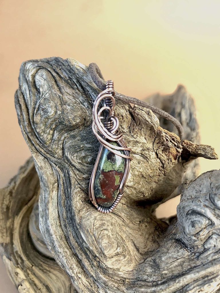 Dragonbloodjasper-Pendant Copperjewelry